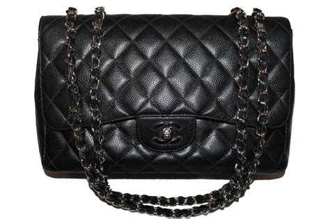 CHANEL Caviar Quilted Jumbo Single Flap Black.